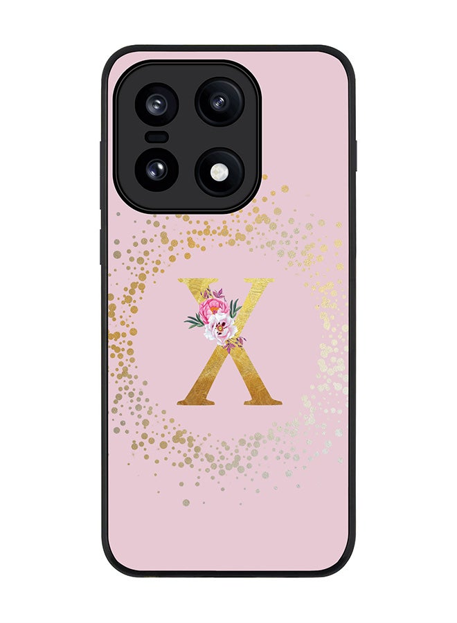 For OnePlus 15 Case,Slim fit Camera Protection, Shockproof Thin Phone cover  - Custom Monogram Floral - X  (Pink )